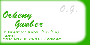 orkeny gumber business card